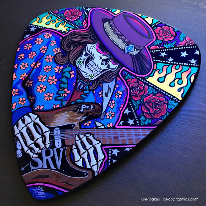 Stevie Ray Vaughn guitar pick art