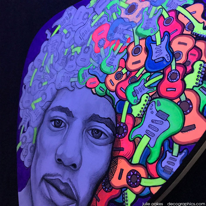 Jimi Hendrix guitar pick art