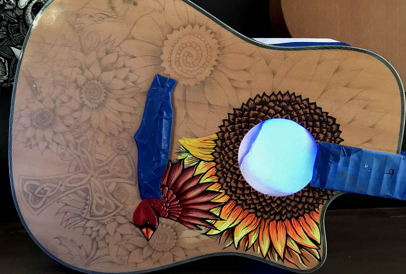painted guitar art